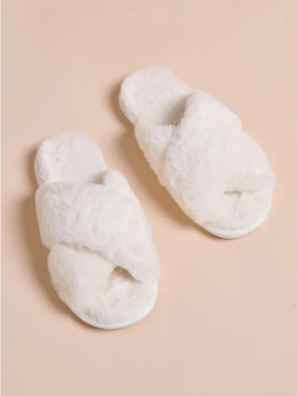 Faux Fur Criss Cross Slippers
